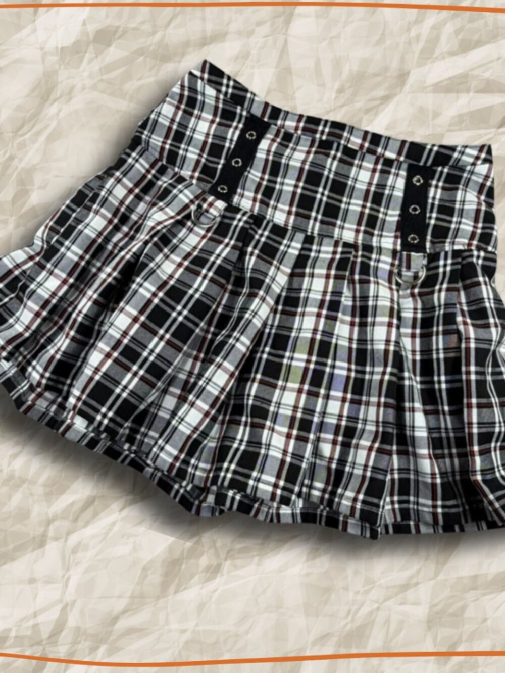 Plaid Pleated Mini Skirt Hot Topic Black Punk Y2K Schoolgirl‎ Punk Grunge Y2K - Picture 4 of 10